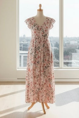 Aster Button Dress- Pink Native