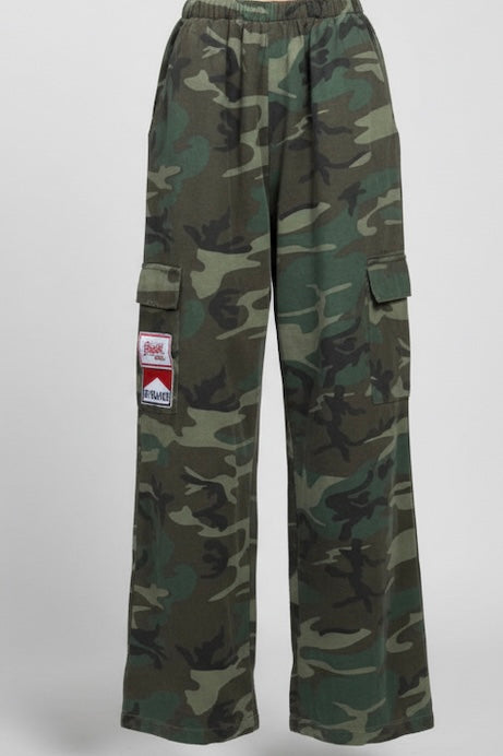 Camo Wide Leg Jean- Green