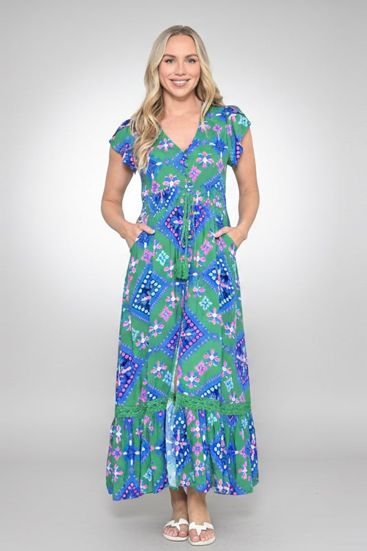 Green Flower Maxi