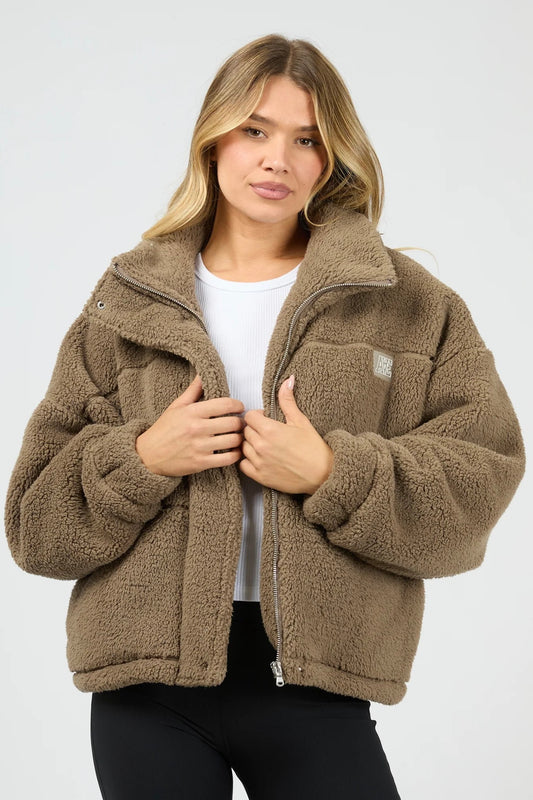 Cosy Club Teddy Jacket - Taupe