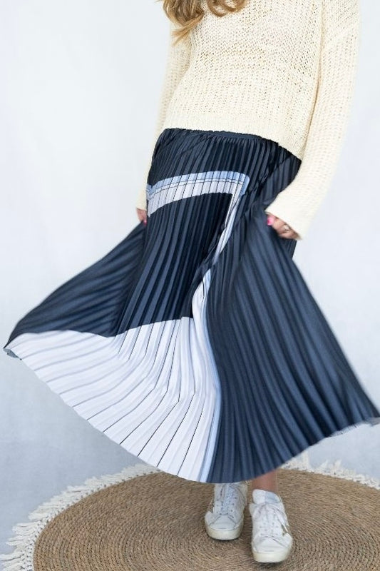 Moonlight Pleated Skirt - Navy