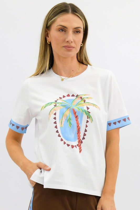 Palm Tree Tee- White