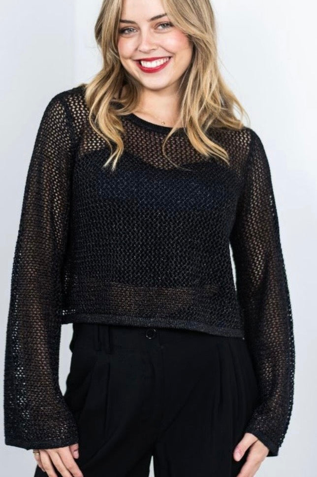 Girls Night Top- Black