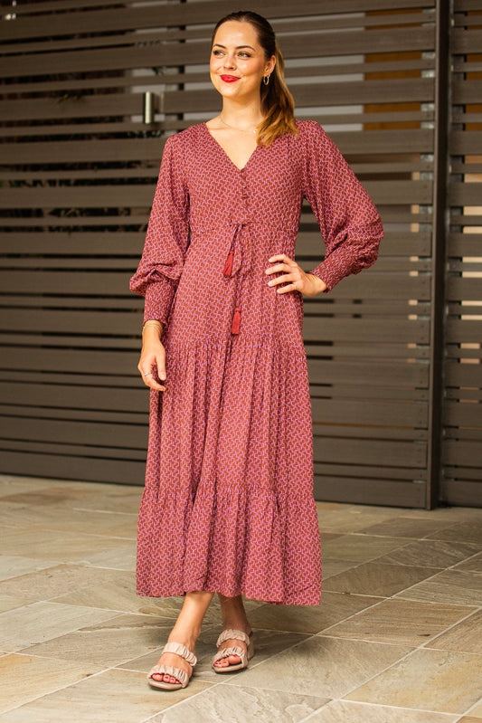 Plum Brick Maxi Dress