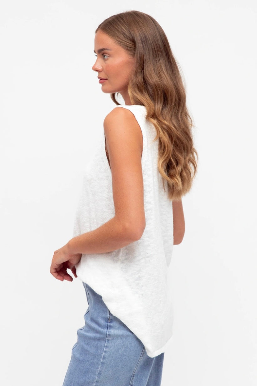 Carley Knit Tank- White