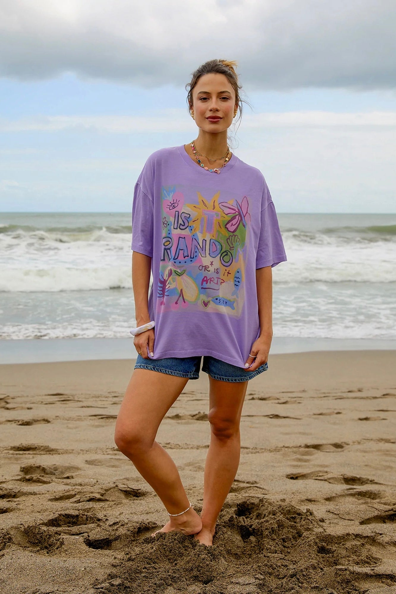 Random And Art Tee- Lavender