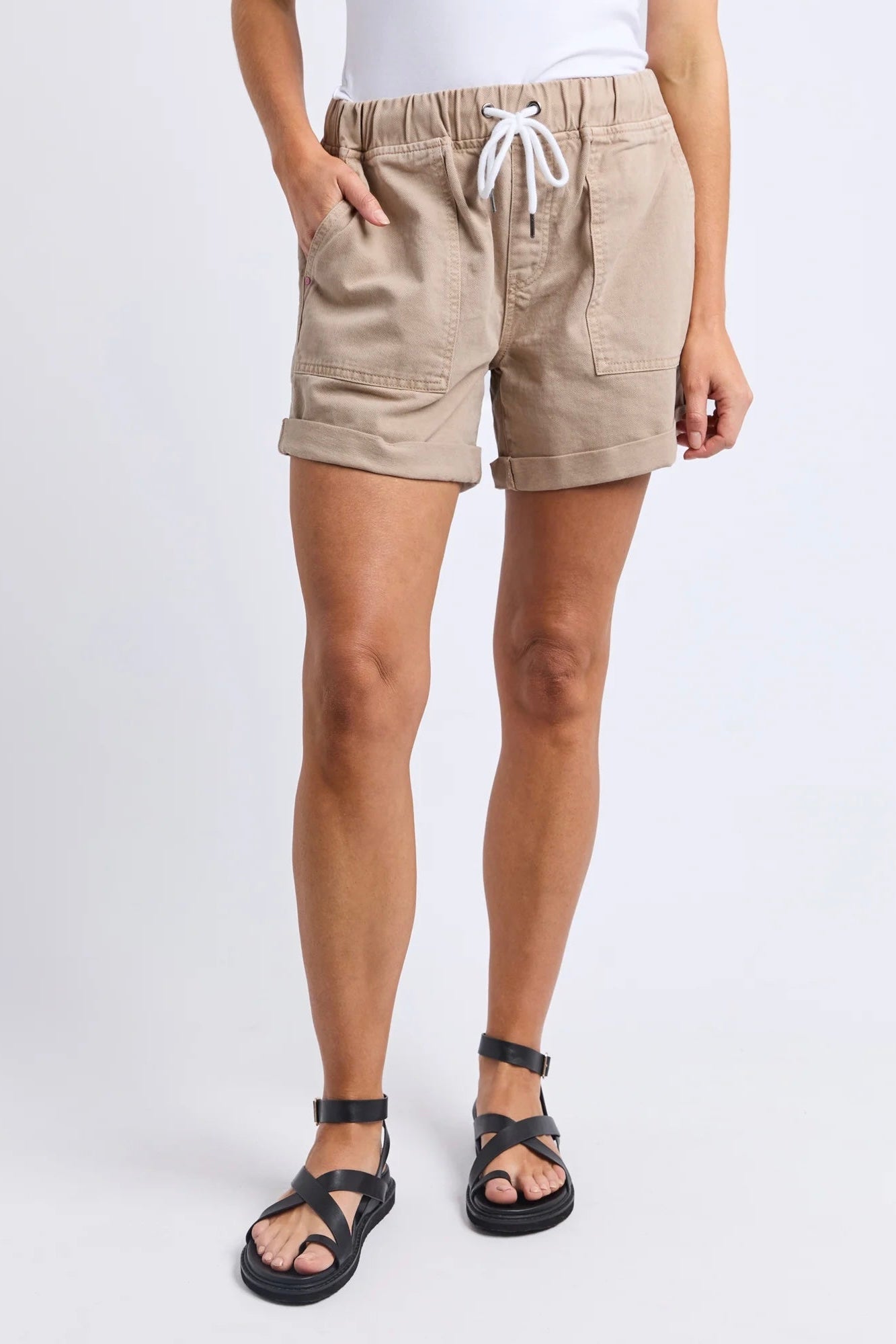 Emma Relaxed Denim Short- Latte