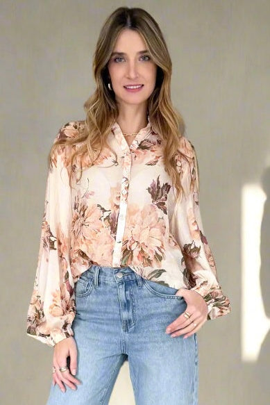 Peach Flower Shirt