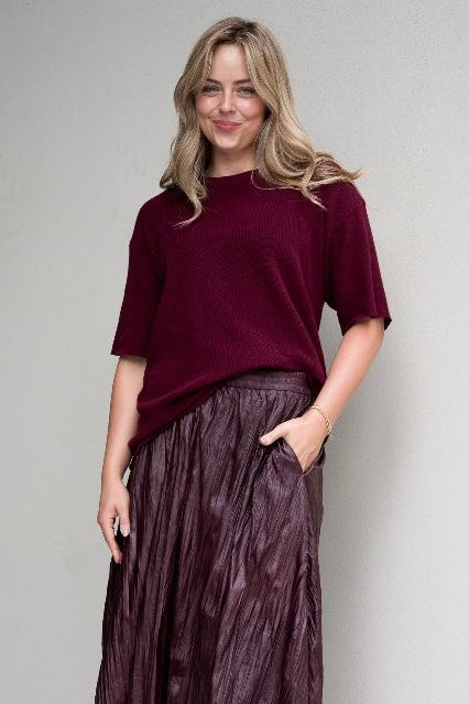 Knit Tee- Plum