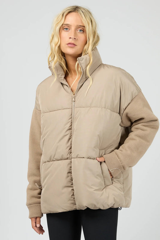 Luxe Knit Puffer- Stone