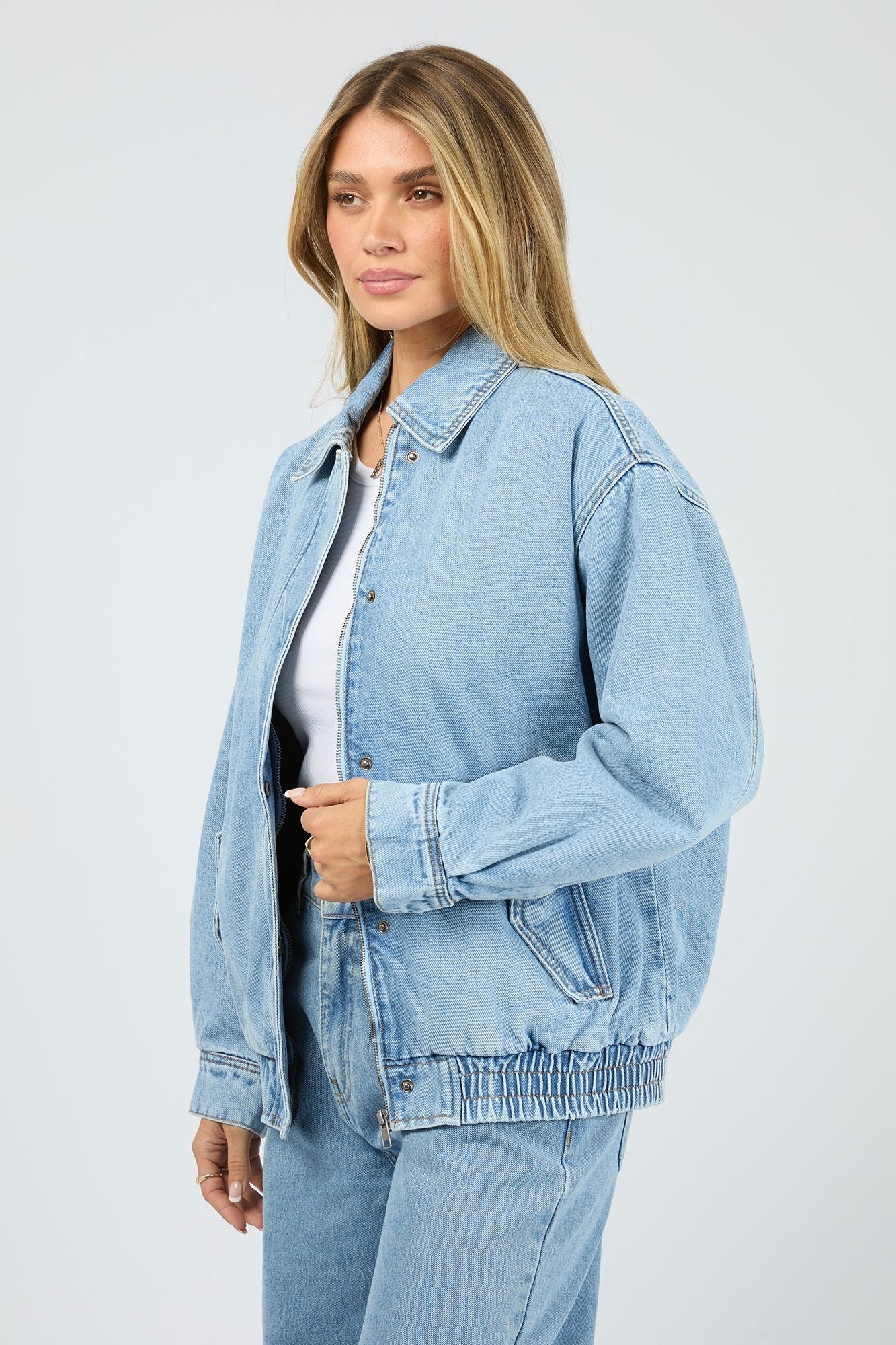 Max Bomber Jacket- Light Blue