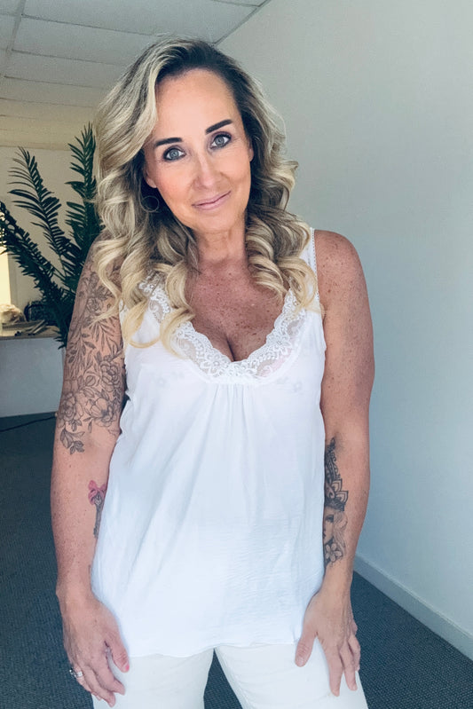 Lace Cami - White