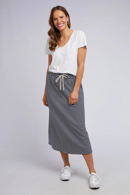 Travel Skirt- Navy/White Stripe