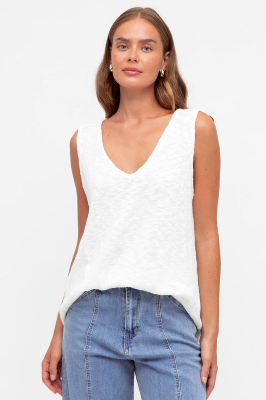 Carley Knit Tank- White