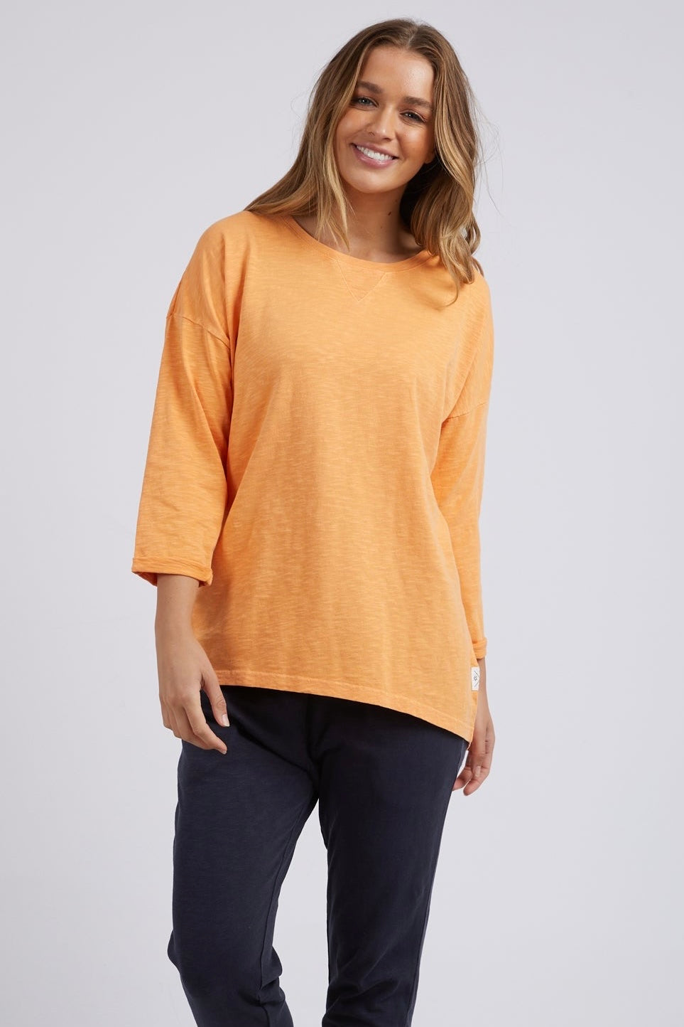 Annie 3/4 sleeve Tee- Mango Tango