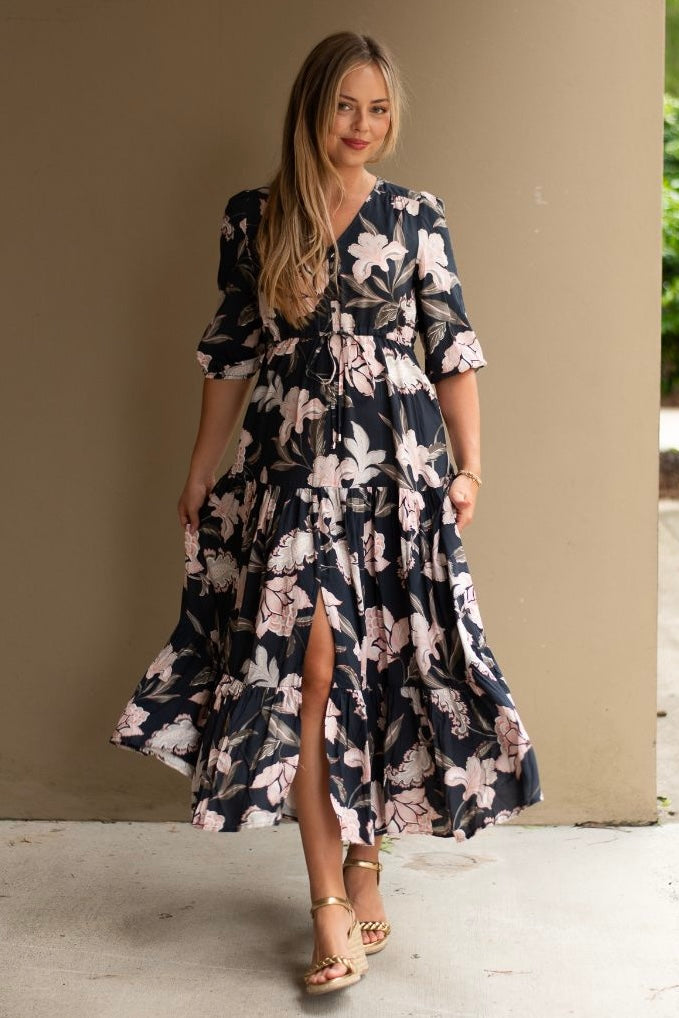 Navy Lilly Maxi Dress