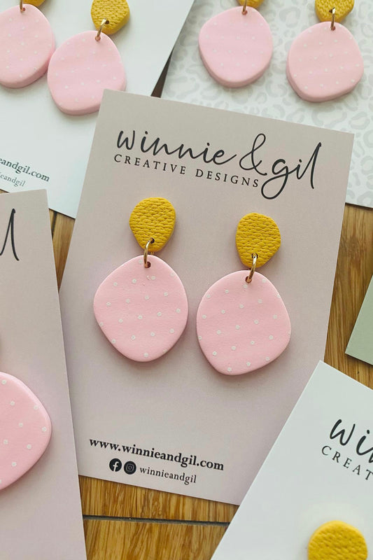 Winnie & Gil - Mustard/Pink Polka Dot