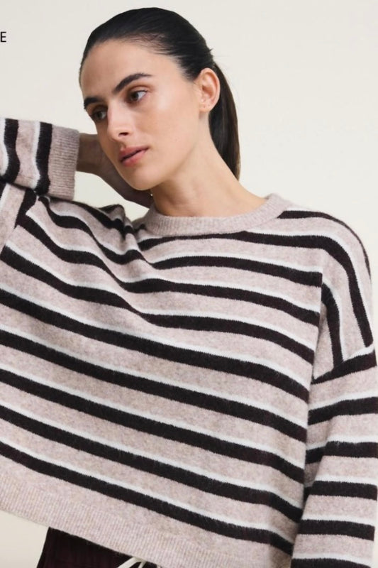 Emily Knit - Tan/Choc/Ivory
