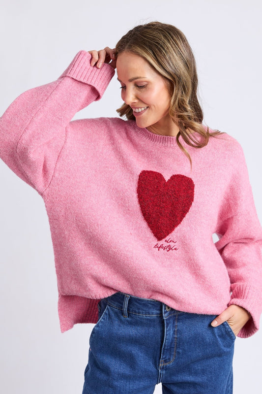 Elm Heart Knit- Quartz Pink