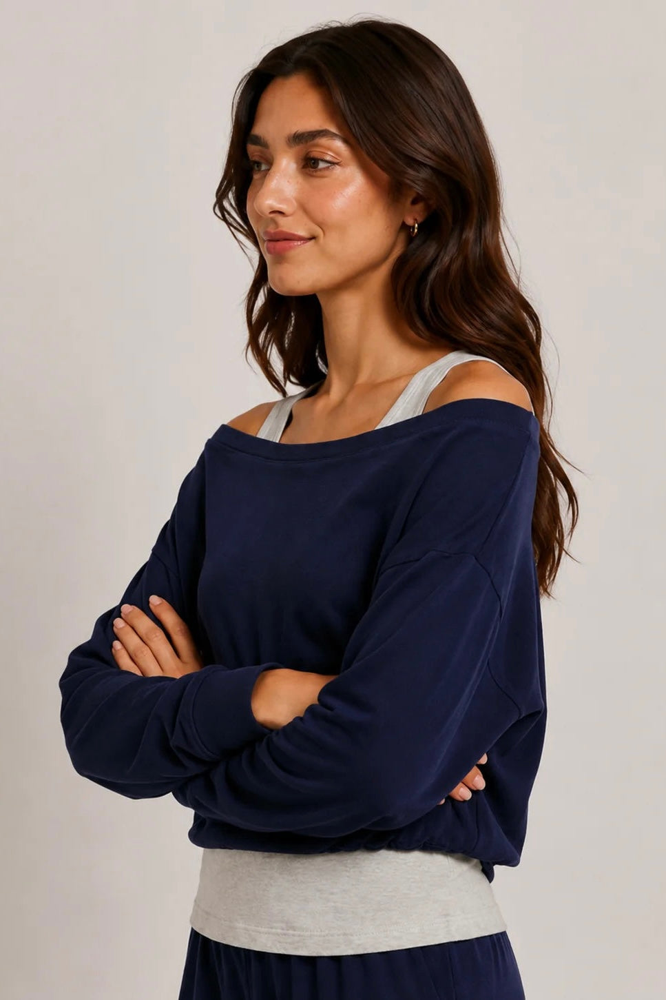 Dixie Double Layer Top- Navy