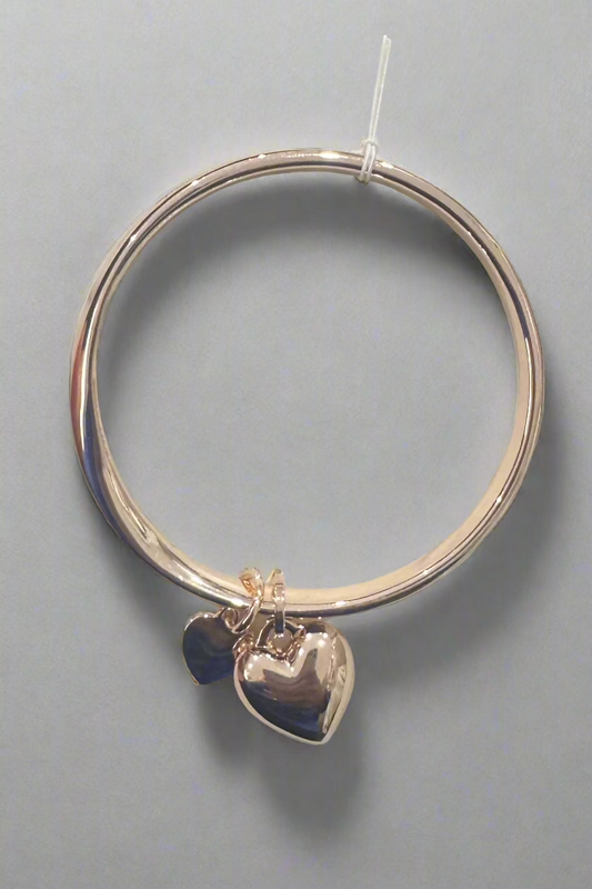 Heart Bangle - Rose Gold
