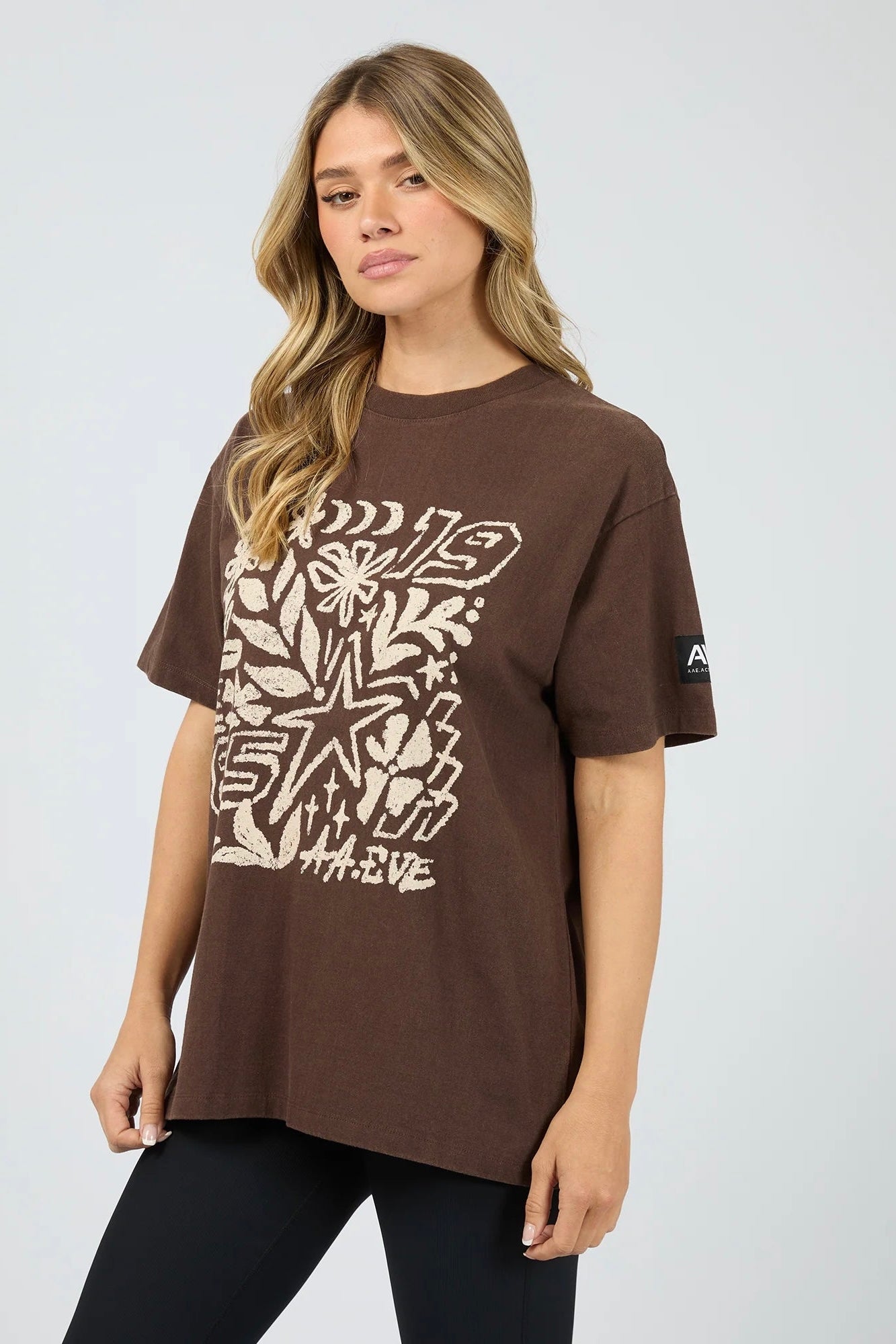 Centered Relaxed Tee- Brown