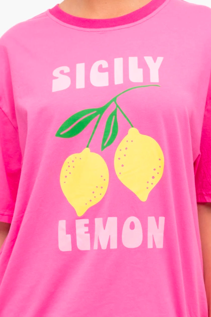 Sicily Lemon Tee- Pink