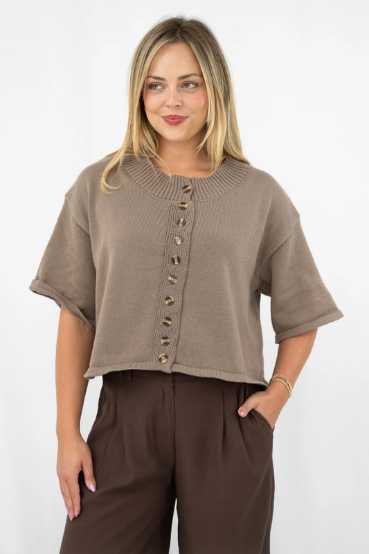 Surii Button Knit - Mocha