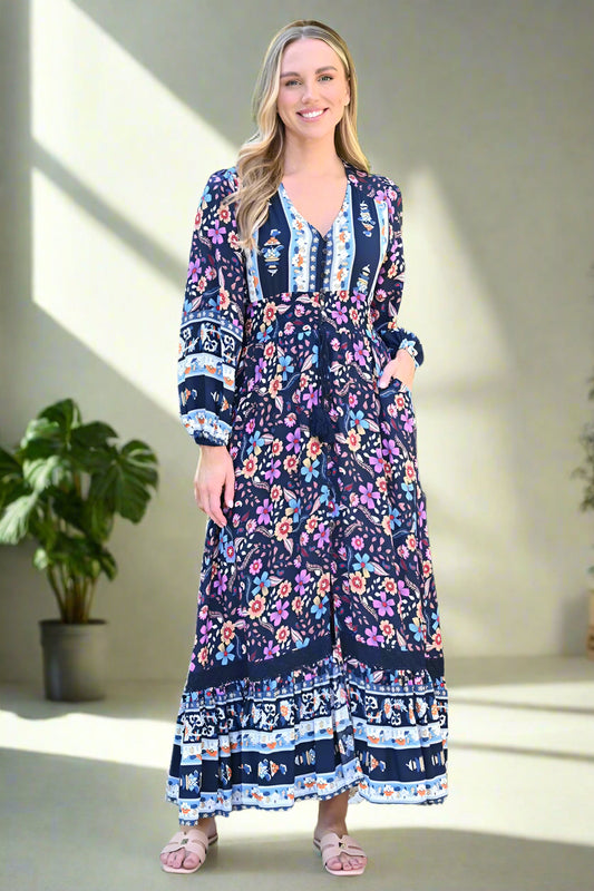 Navy Forest Maxi Dress