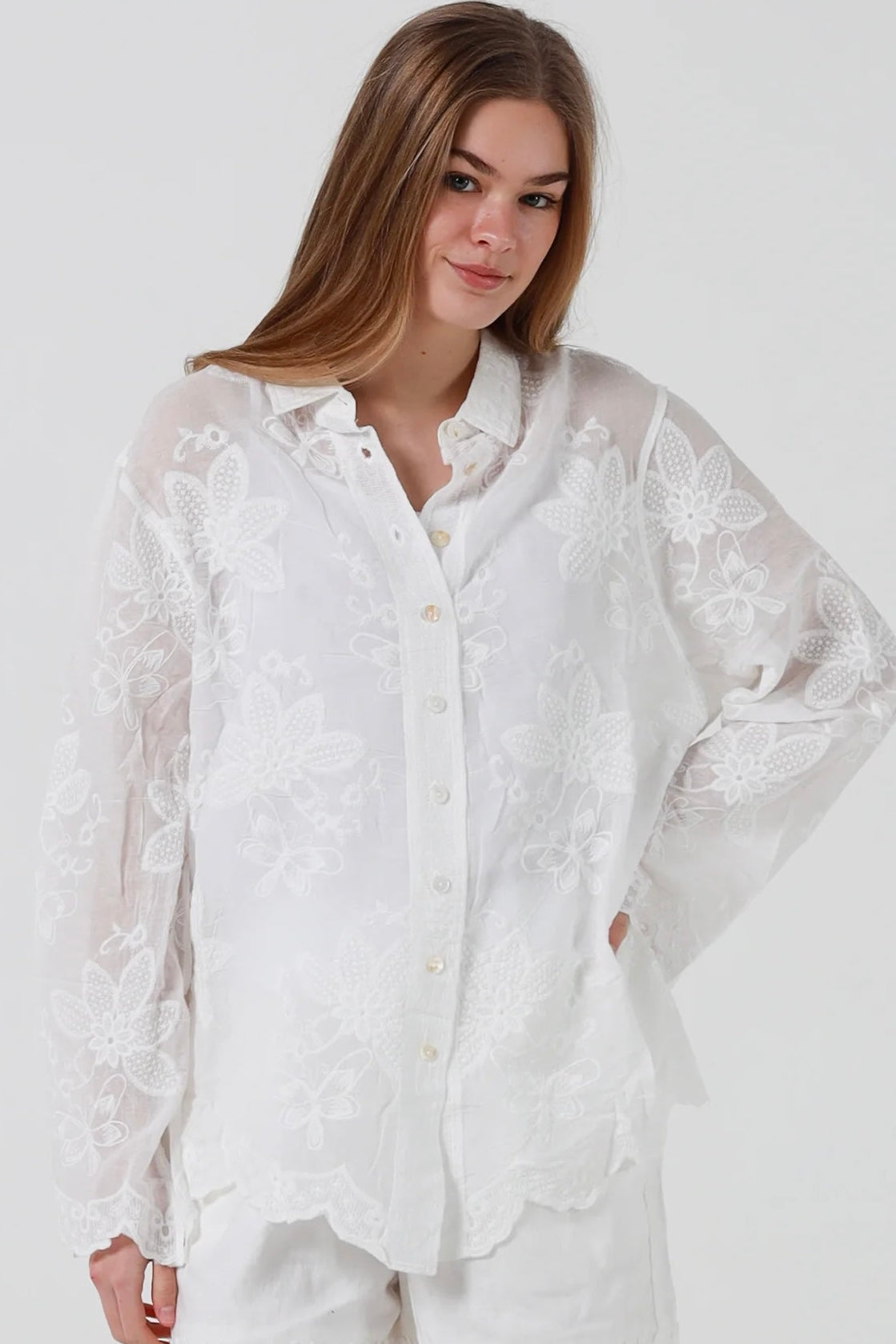 Flower Me Shirt- White