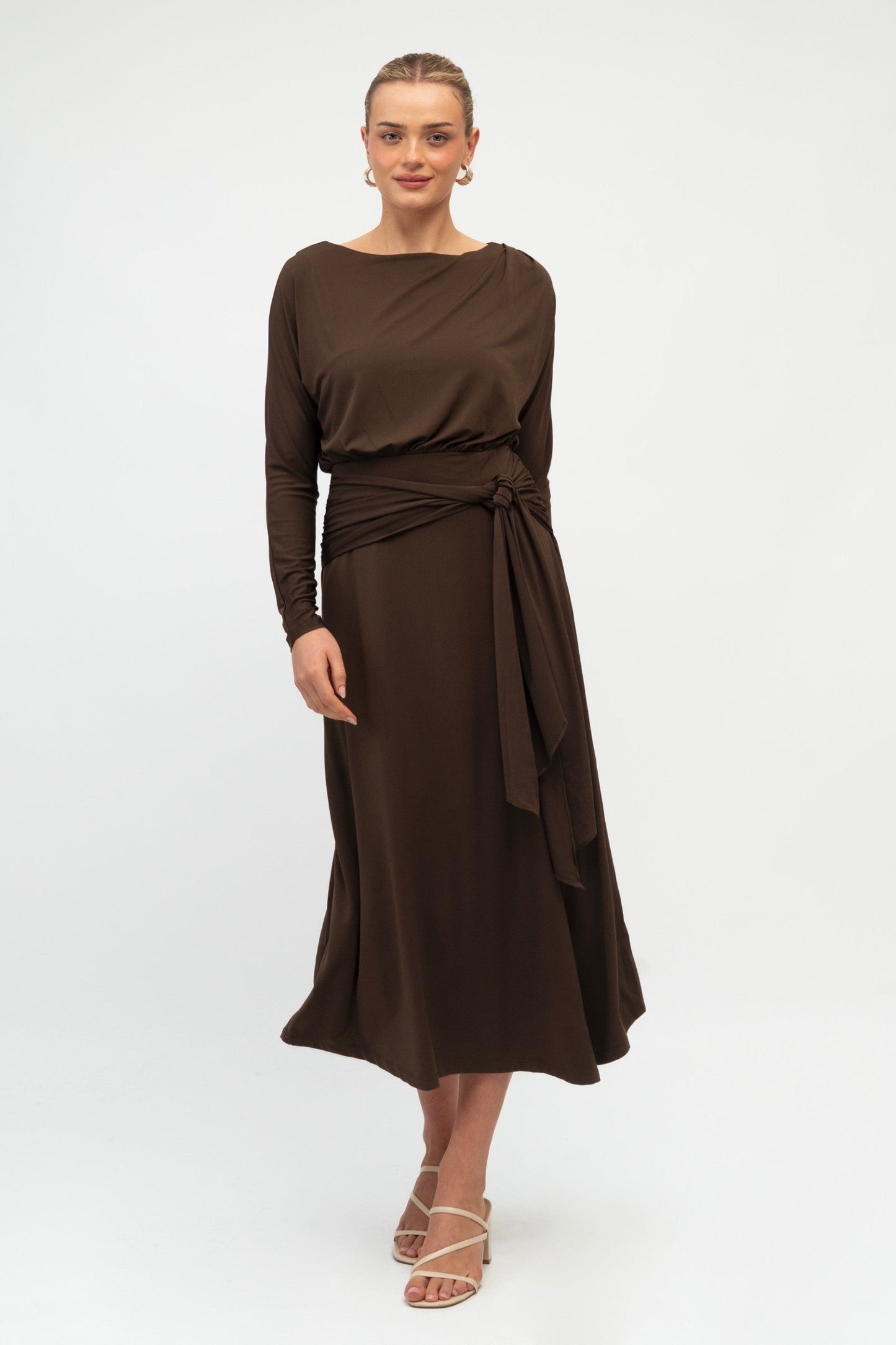 Anika Jersey Dress- Chocolate