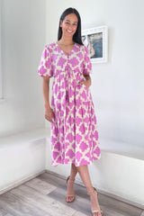 Frankie Short Sleeve Dress- Pink