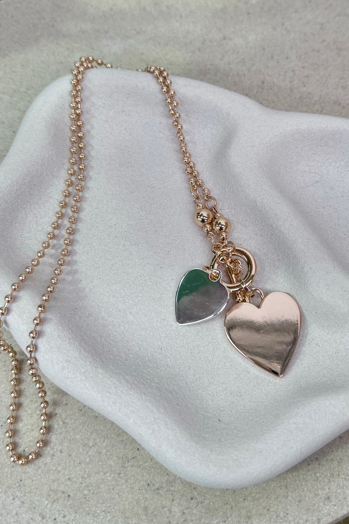 Twin Heart Necklace - Gold