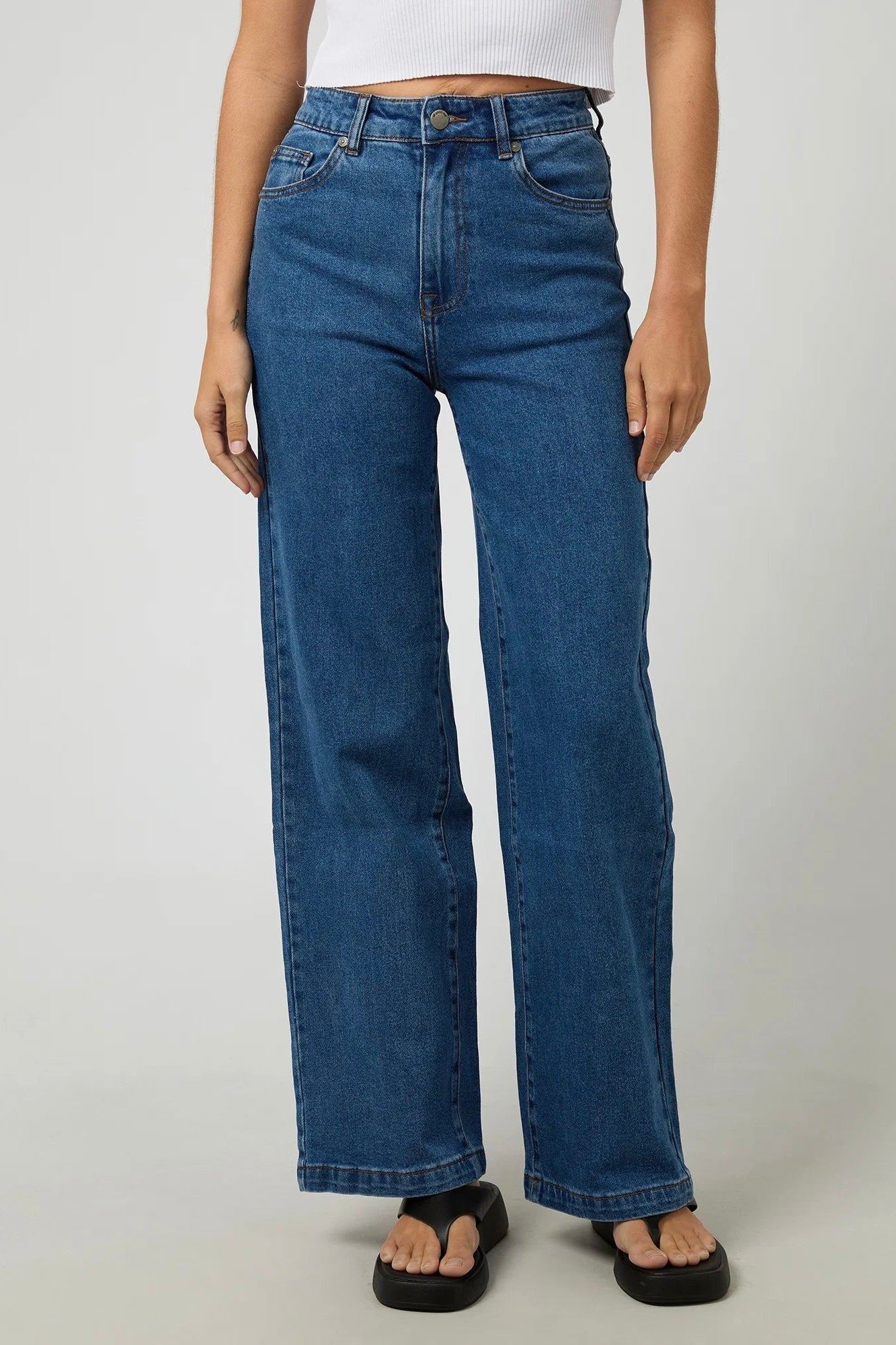 Jacqui Wide Leg Jean- Heritage Blue