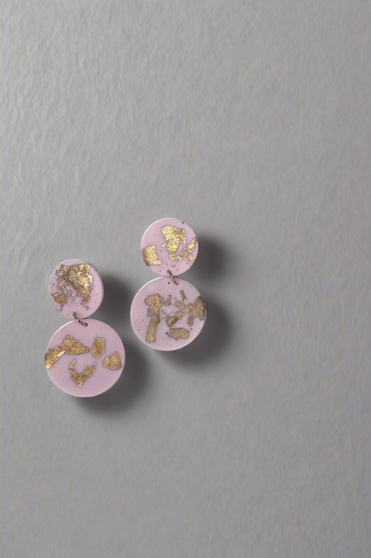 Gold Smash Earring - Pink