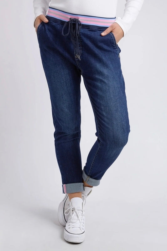 Melody Denim Jogger- Dark Blue Wash