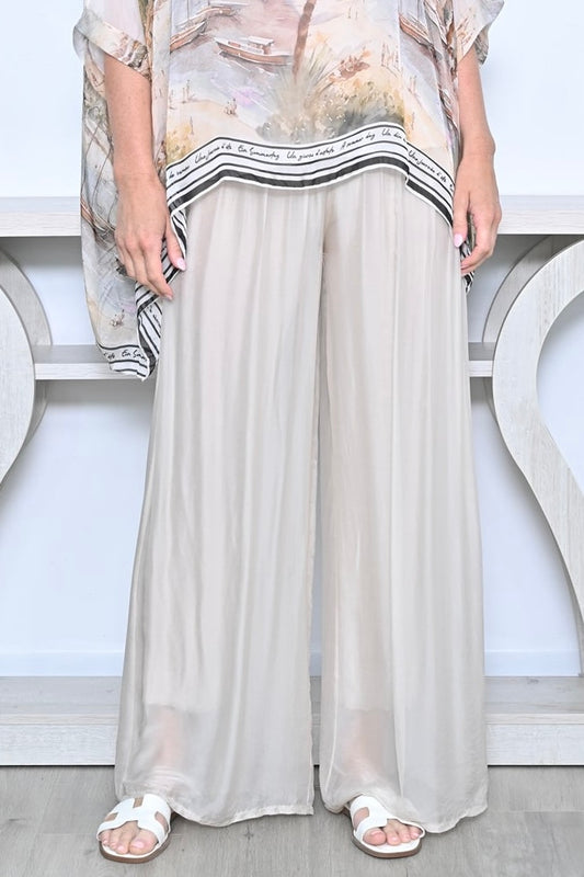 Italian Silk Pant - Cream