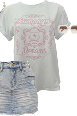 Champagne Dreams Tee- White