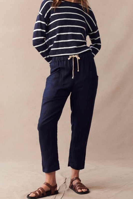 Luxe Linen Pant - Navy