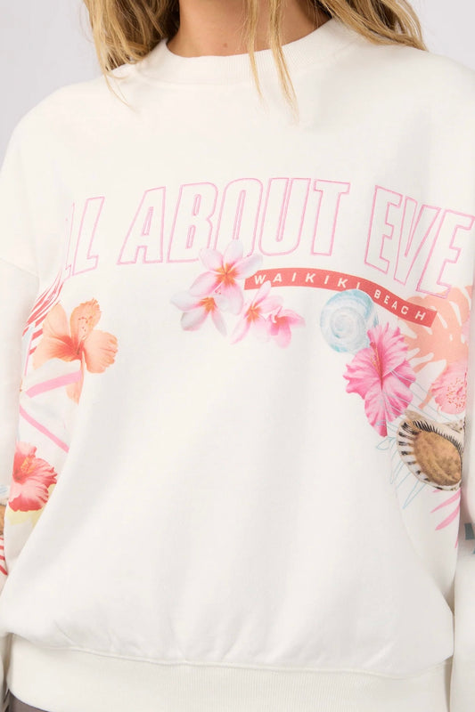 Hawaiian Hibiscus Box Crew - Vintage White