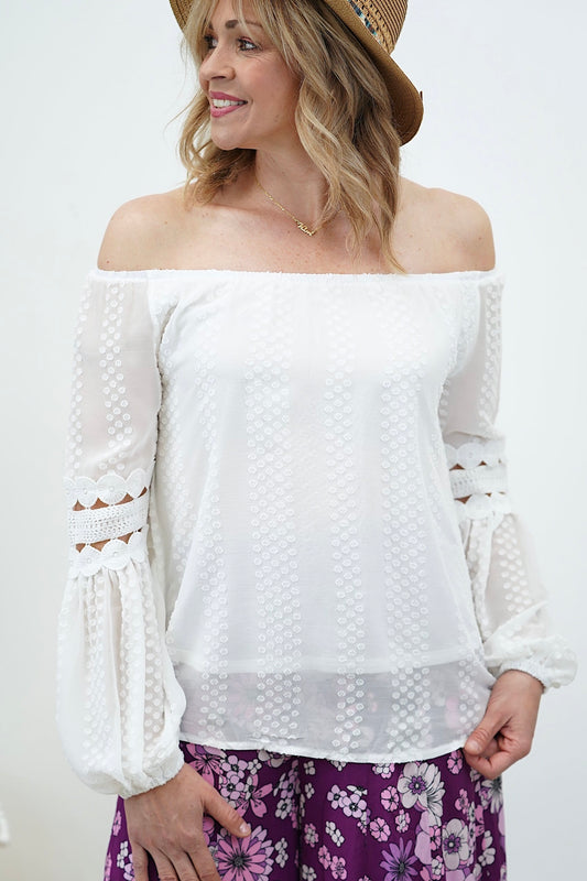 Lucy Lace Top- White