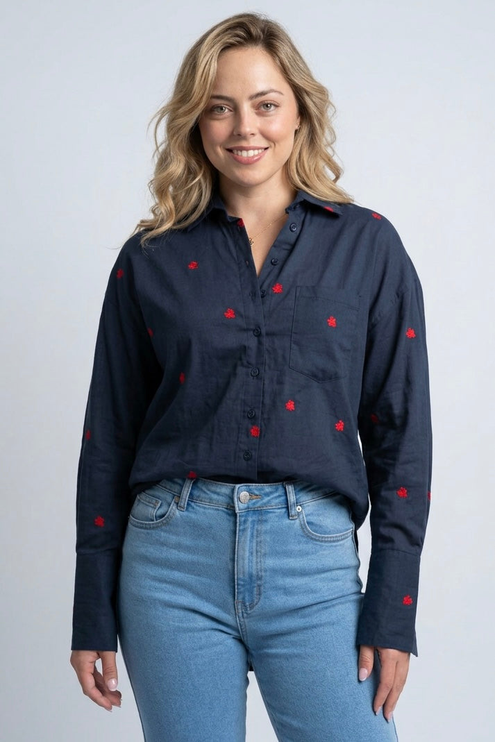 Red Heart Shirt- Navy