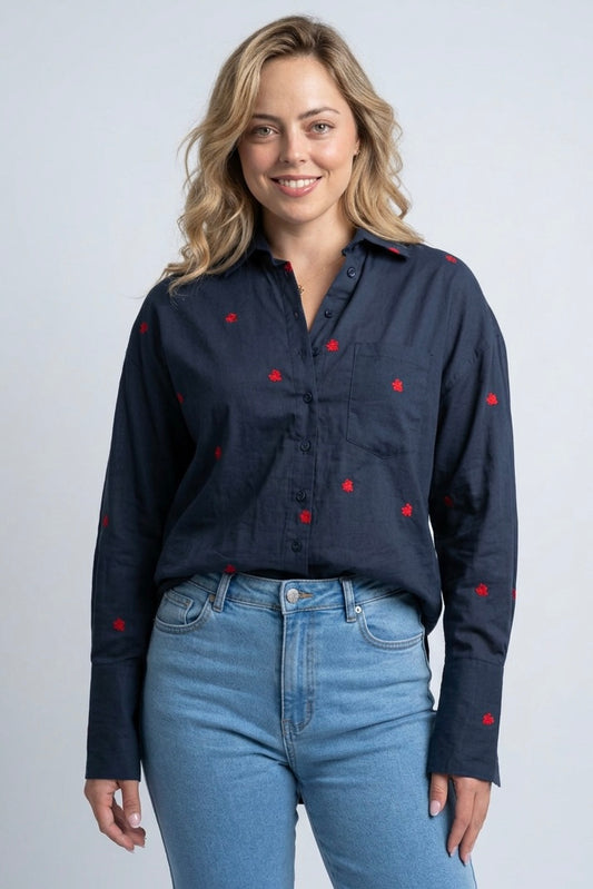 Red Heart Shirt- Navy
