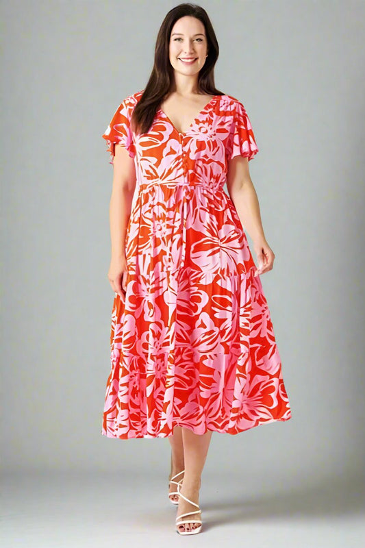 Aster Dress- Pink/Red