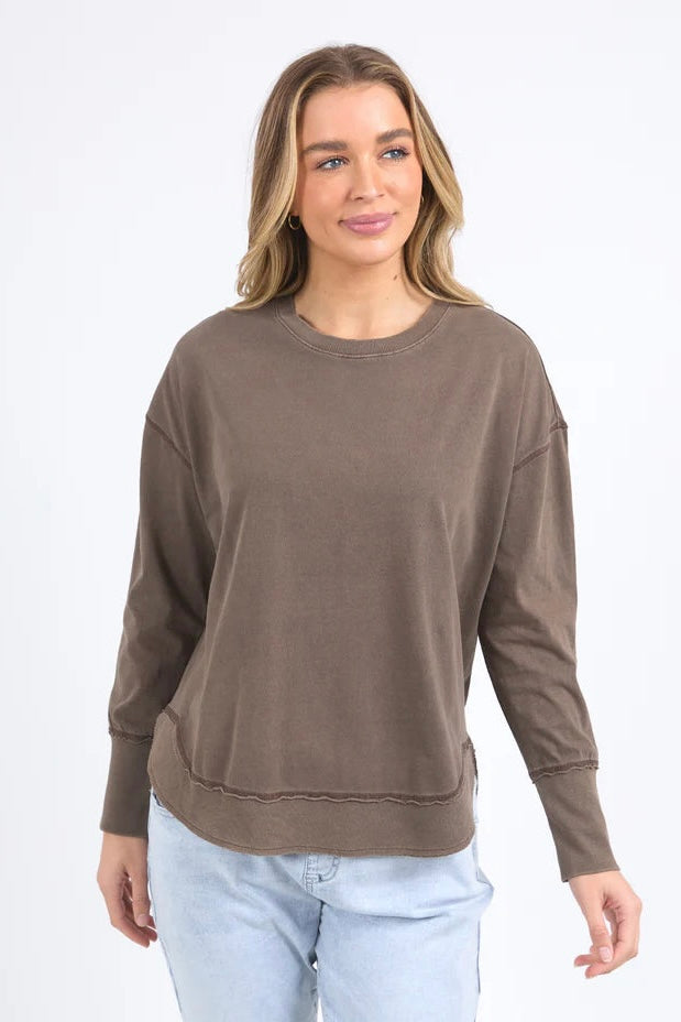 Farrah Long Sleeve Top - Coffee Quartz