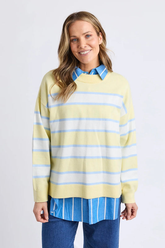 Joni Stripe Knit- Pale Banana Stripe