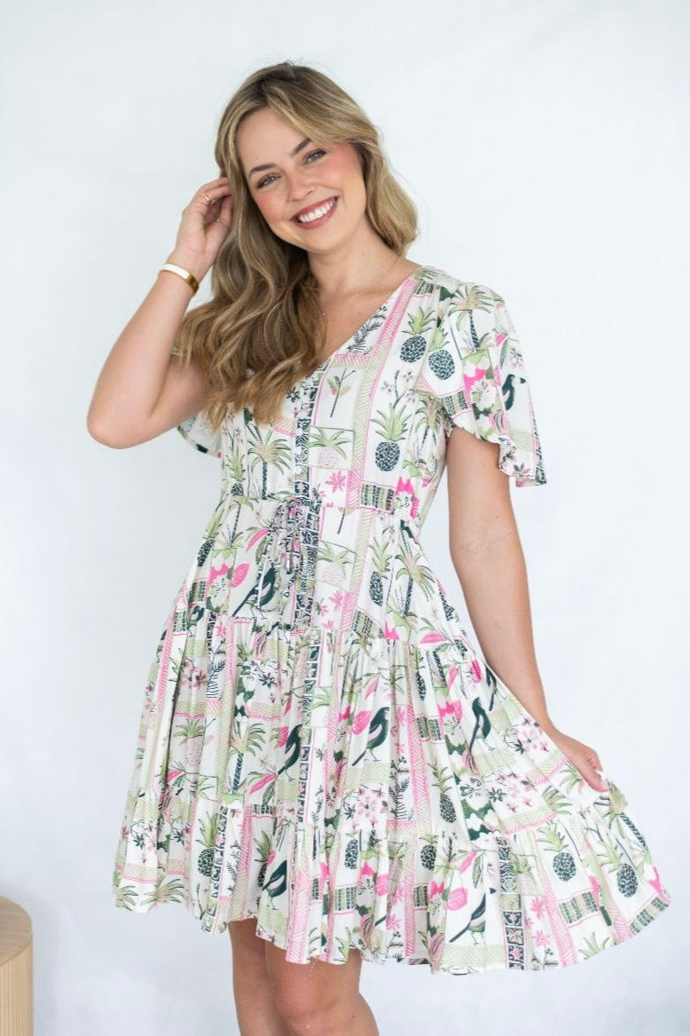 Roxanne Dress- Green Pineapple