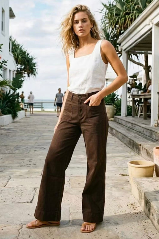 Beccy Stretch Straight Jean - Chocolate