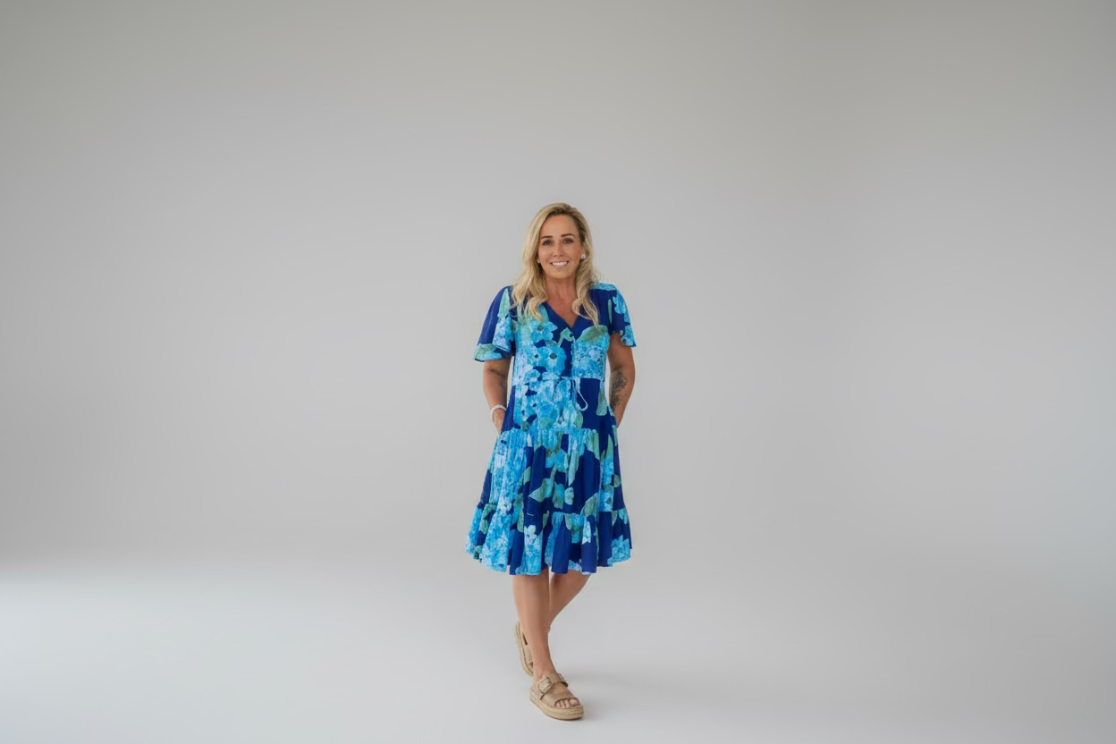 Glorious Short Dress- Blue