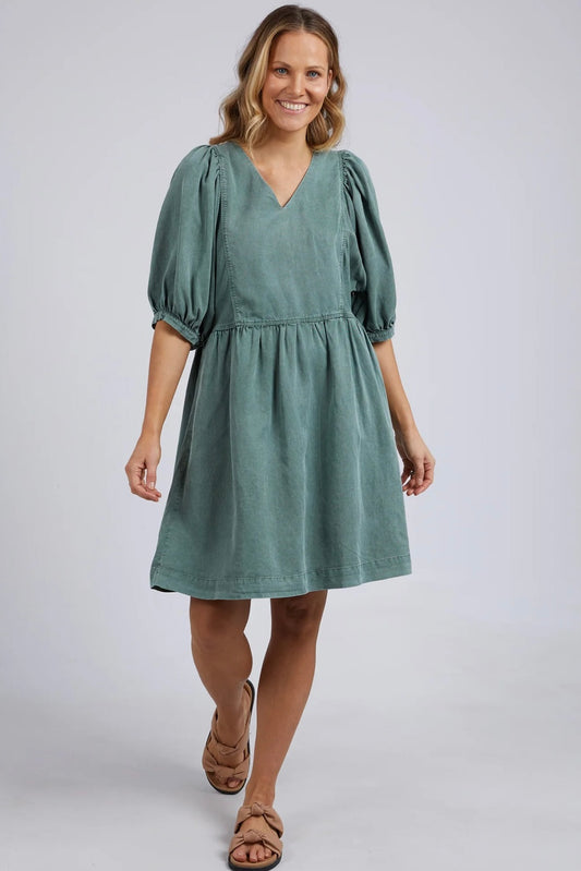 Bliss Washed Dress- Clover